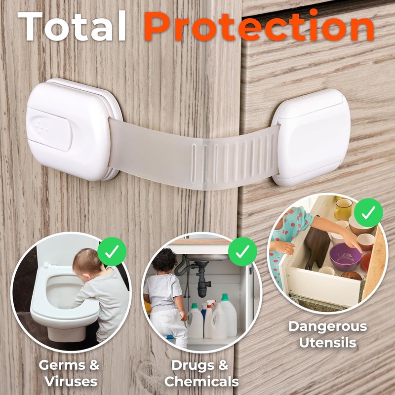HomeBrella 10-Pack Baby Proof Cabinet Locks - Image 2
